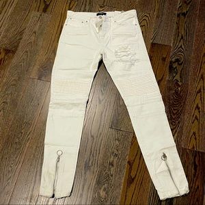Forever21 White Distressed Jeans